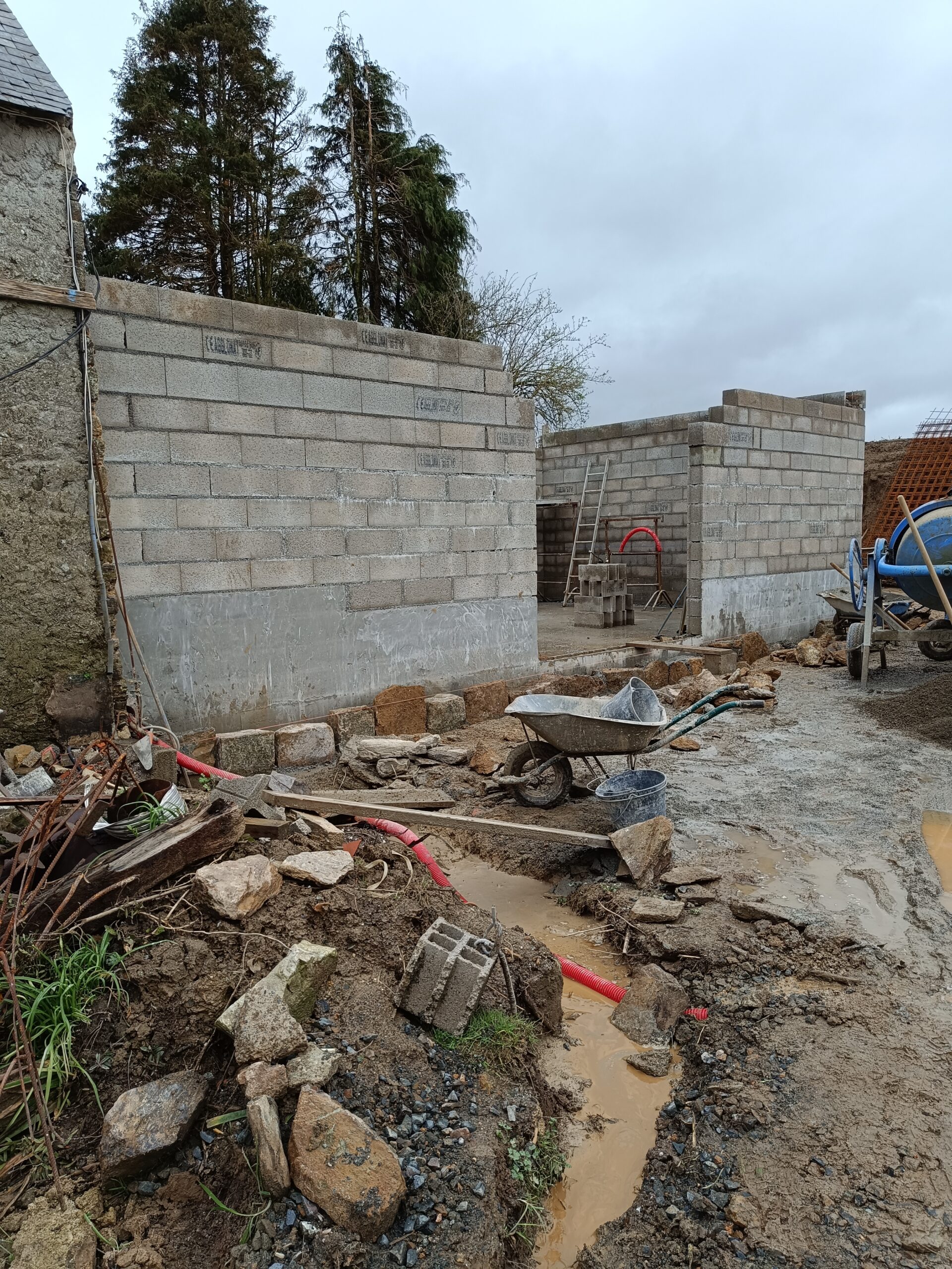 Agrandissement longère en pierre